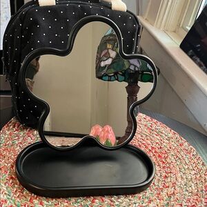 Urban Outfitters Black Flower Mirror